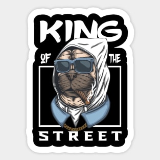 pug dog king of street Sticker